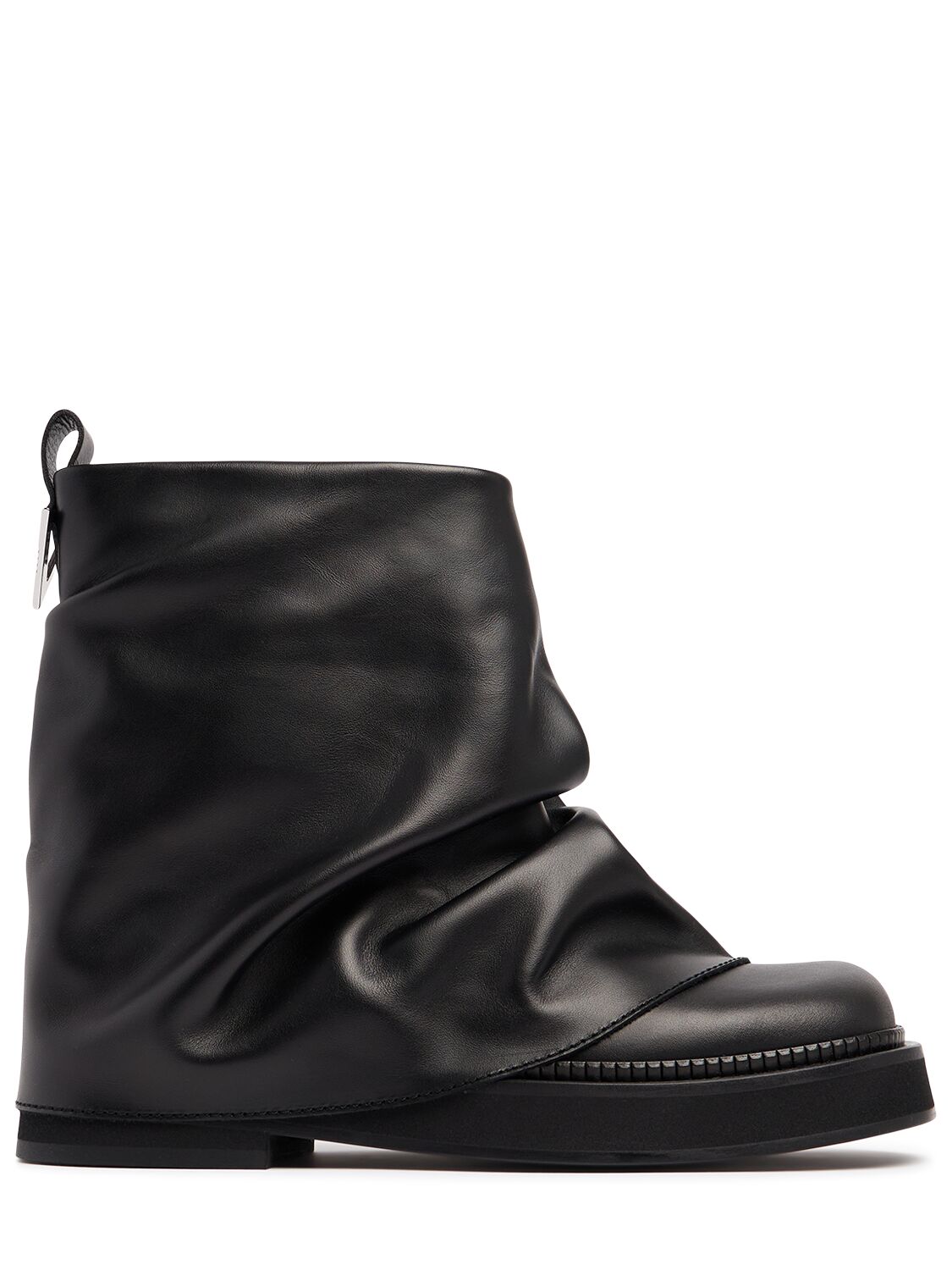 Shop Attico 30mm Mini Robin Leather Combat Boots In 黑色