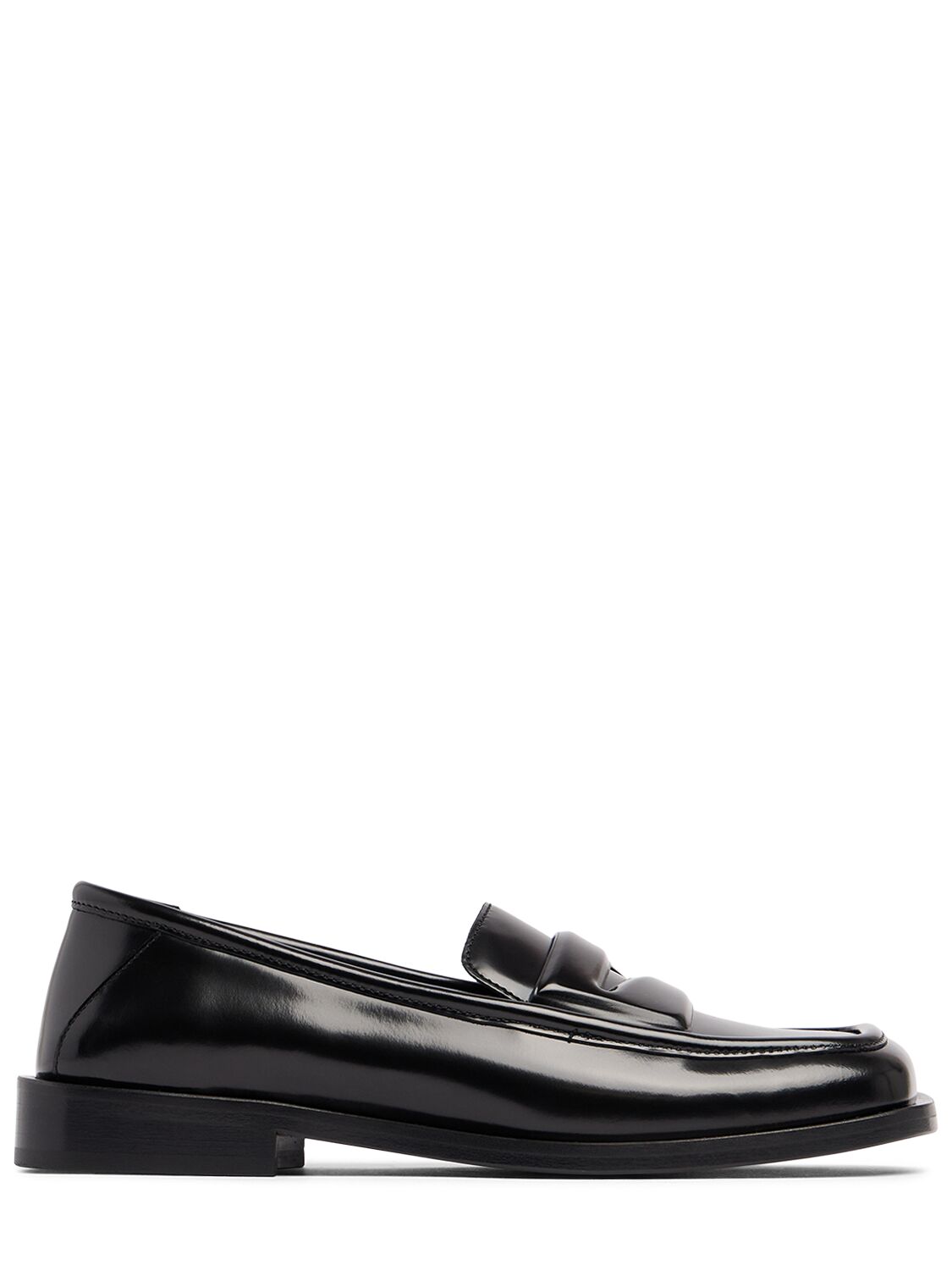 Shop Attico 20mm Amanda Leather College Loafers In 黑色