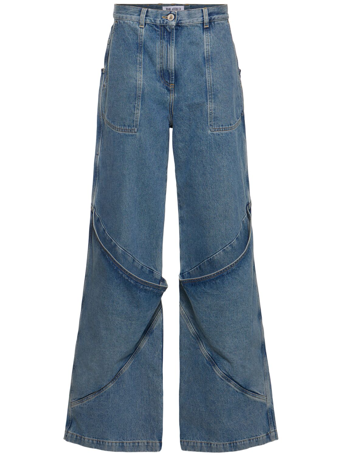 Shop Attico Mid Rise Baggy Jeans In 蓝色