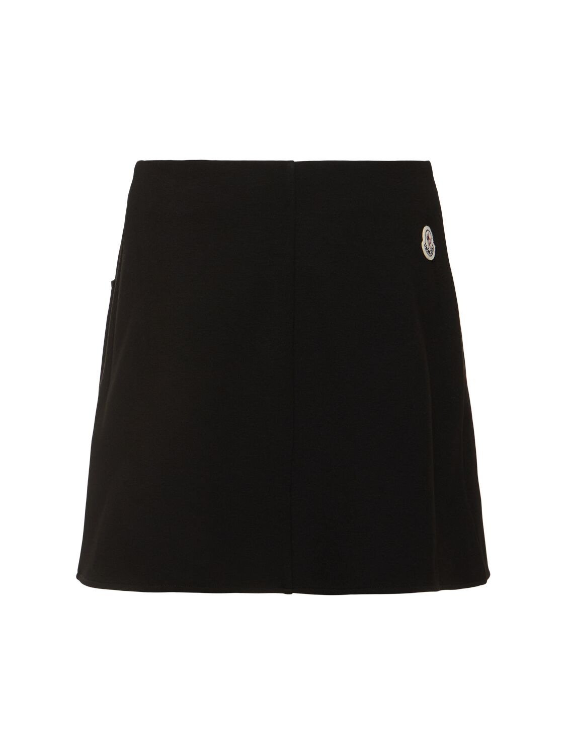 Shop Moncler Padded Pocket Viscose Blend Mini Skirt In Black