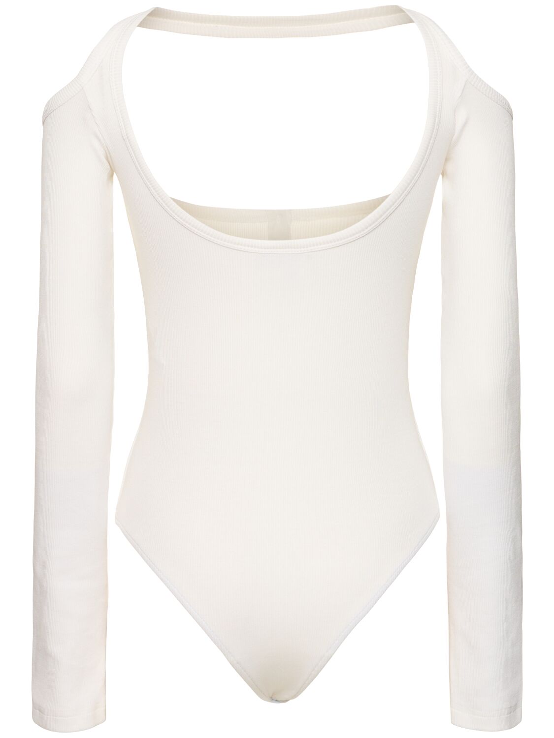 Courrèges Hyperbole 90s Ribbed Cotton Bodysuit In White