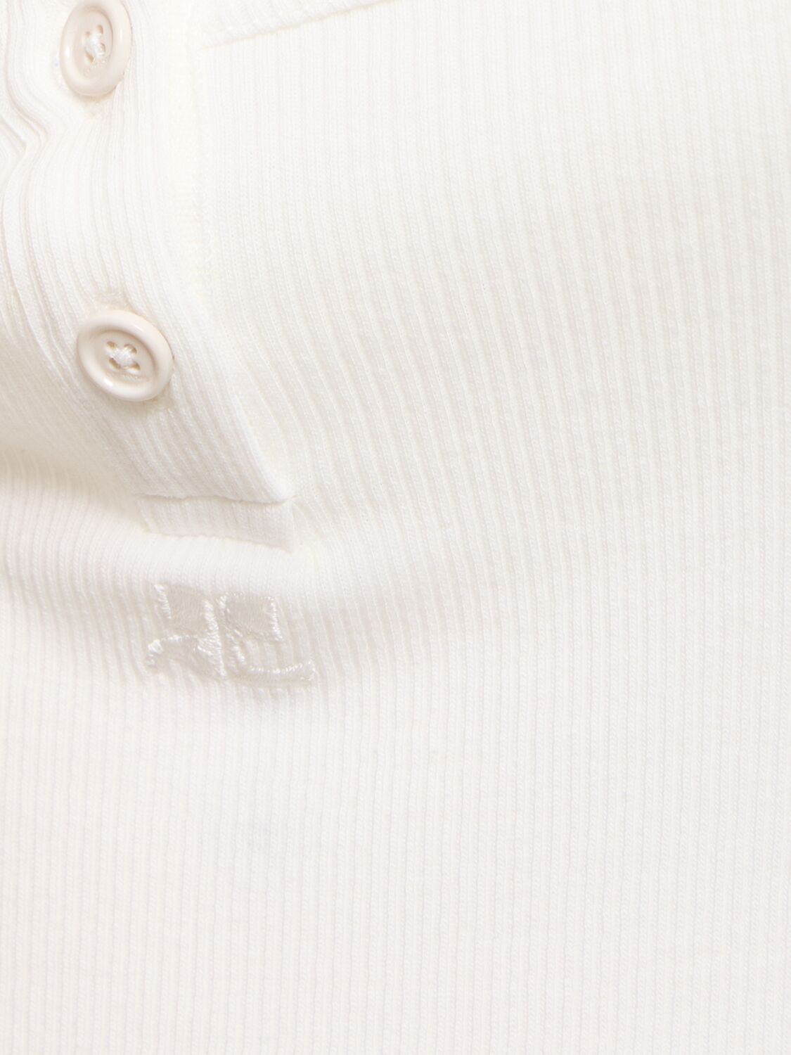 Courrèges Hyperbole 90s Ribbed Cotton Bodysuit In White