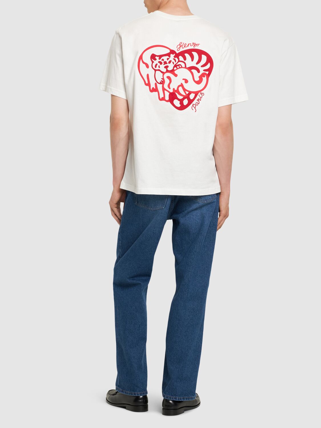 Shop Kenzo Oversized Logo Cotton T-shirt In Off White