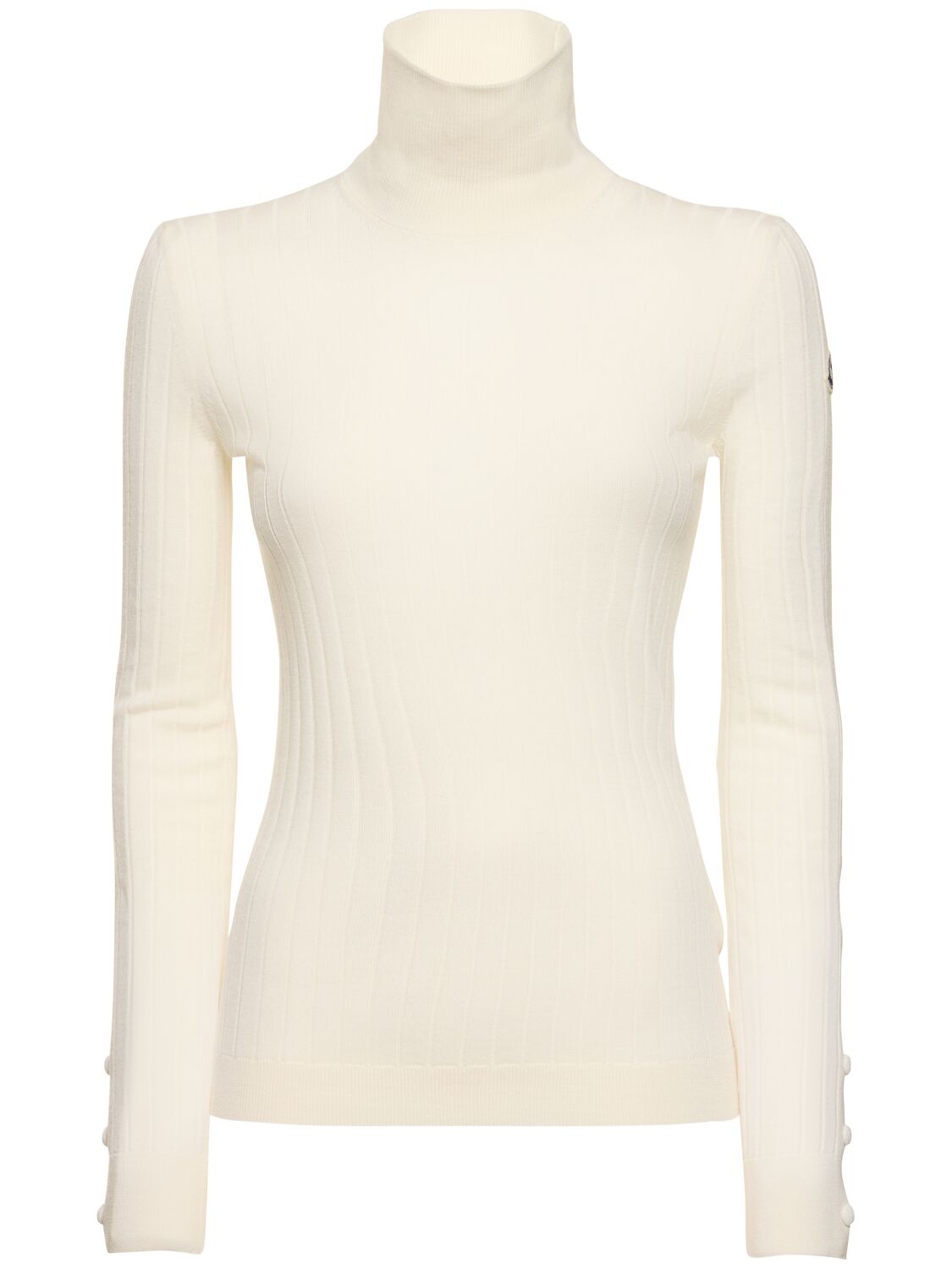 Moncler Virgin Wool Blend Turtleneck Jumper In Silk White