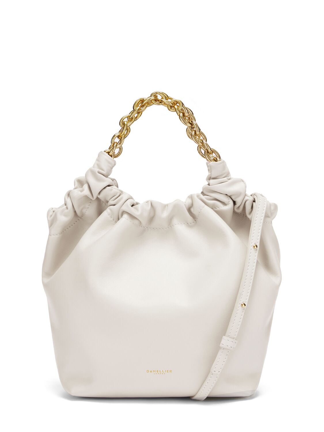 Demellier Small Miami Smooth Leather Tote Bag In Off White