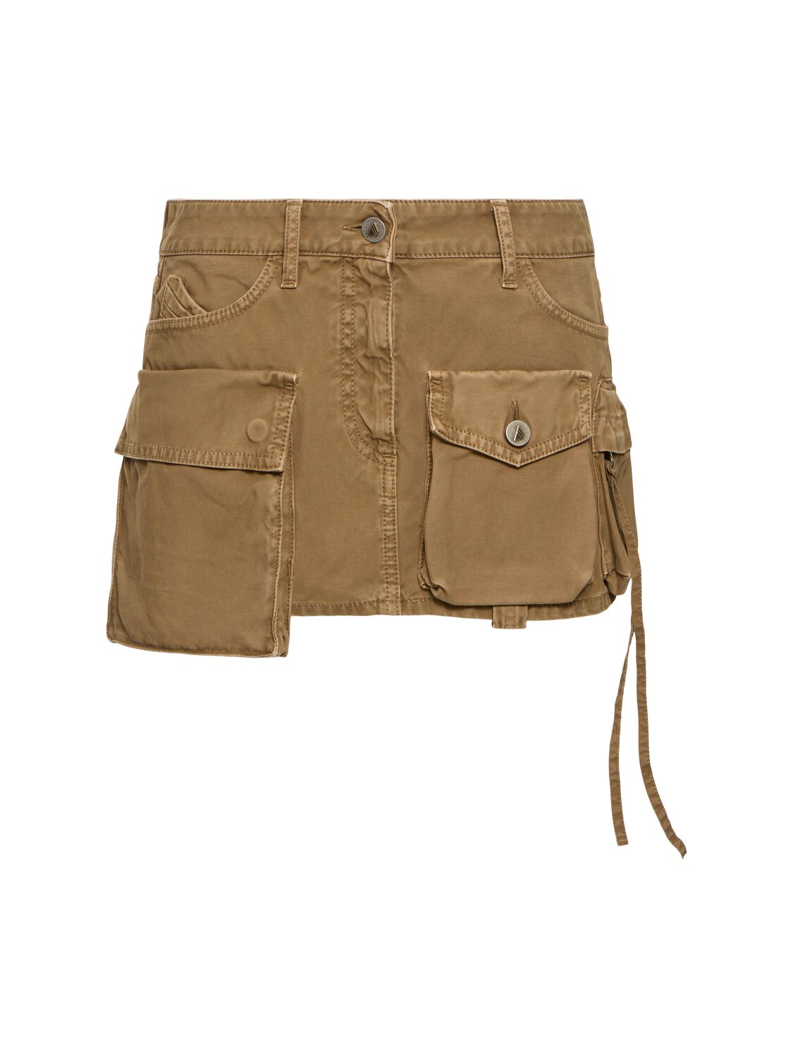 Shop Attico Fay Mini Cargo Skirt In 米黄色