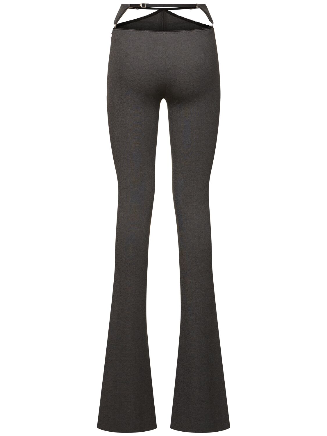 Attico Cutout Jersey Flared Pants In 灰色