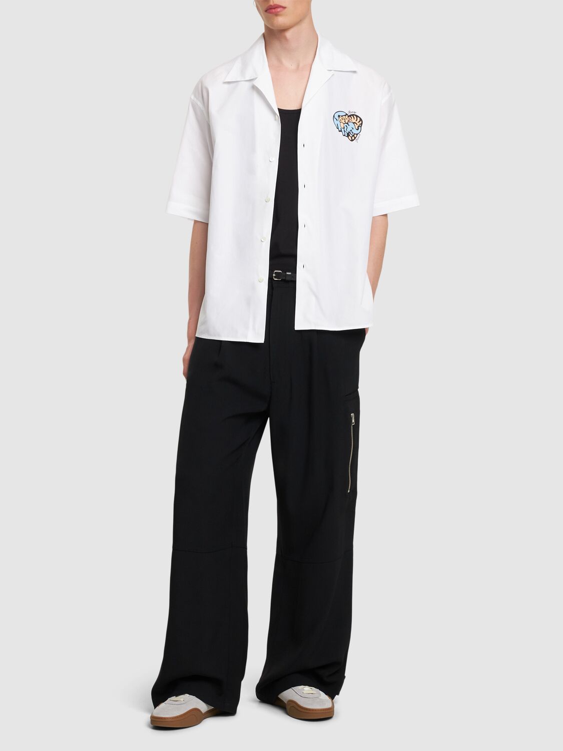 Shop Kenzo Qixi Cotton Shirt In White