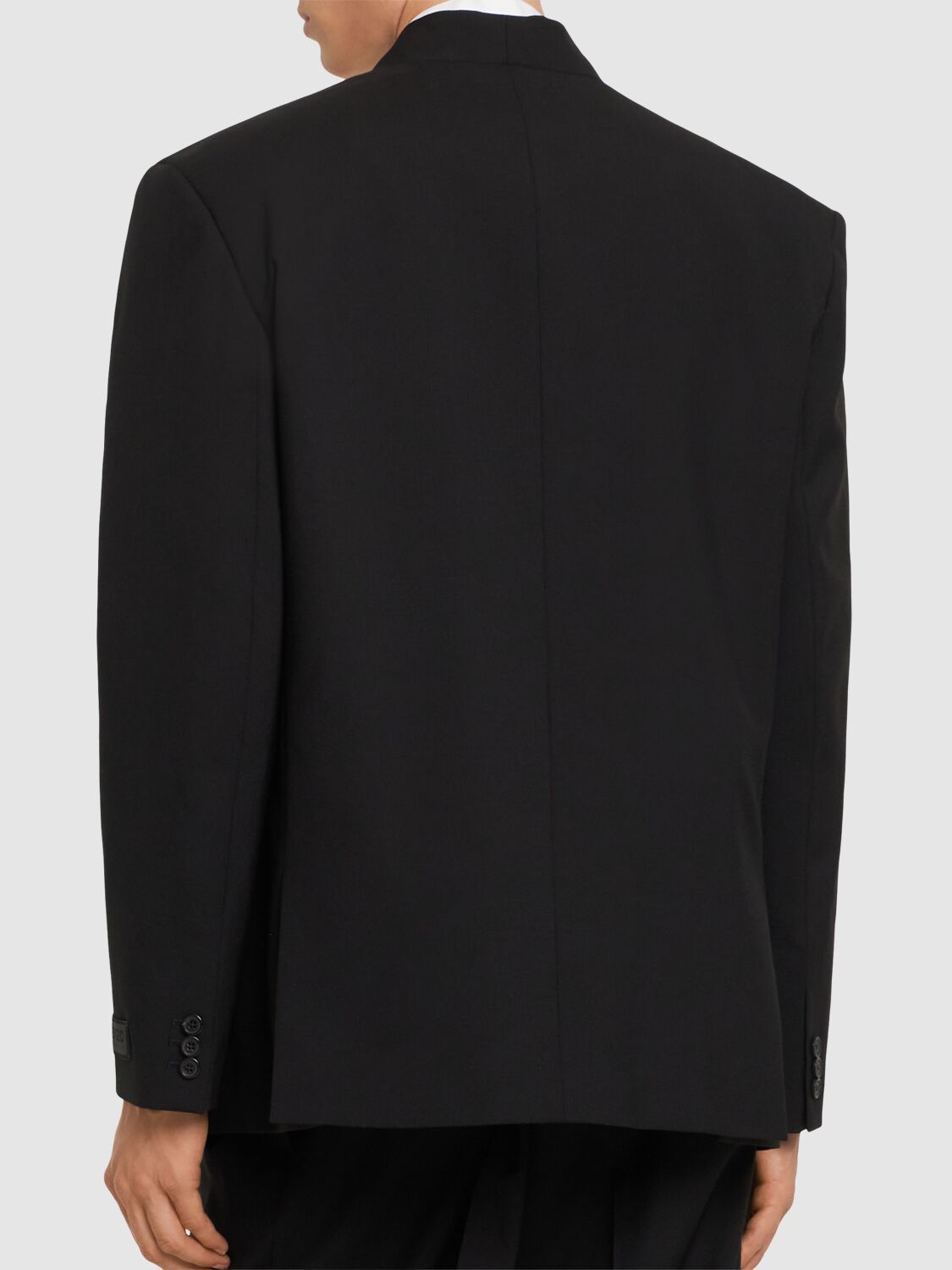 Shop Kenzo Kimono Tailored Wool Jacket In Black