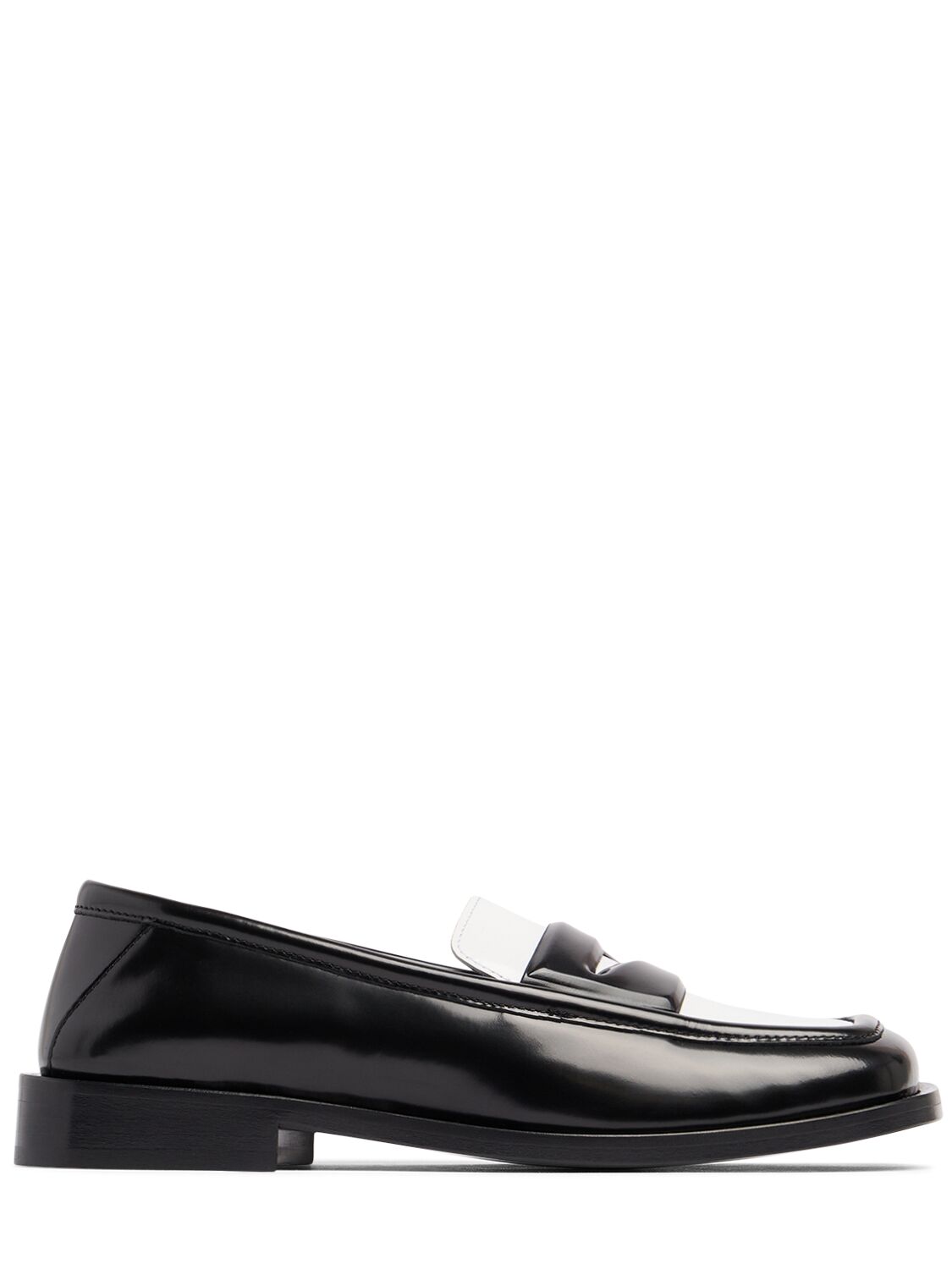 Attico 20mm Amanda Leather College Loafers In 白色/黑色