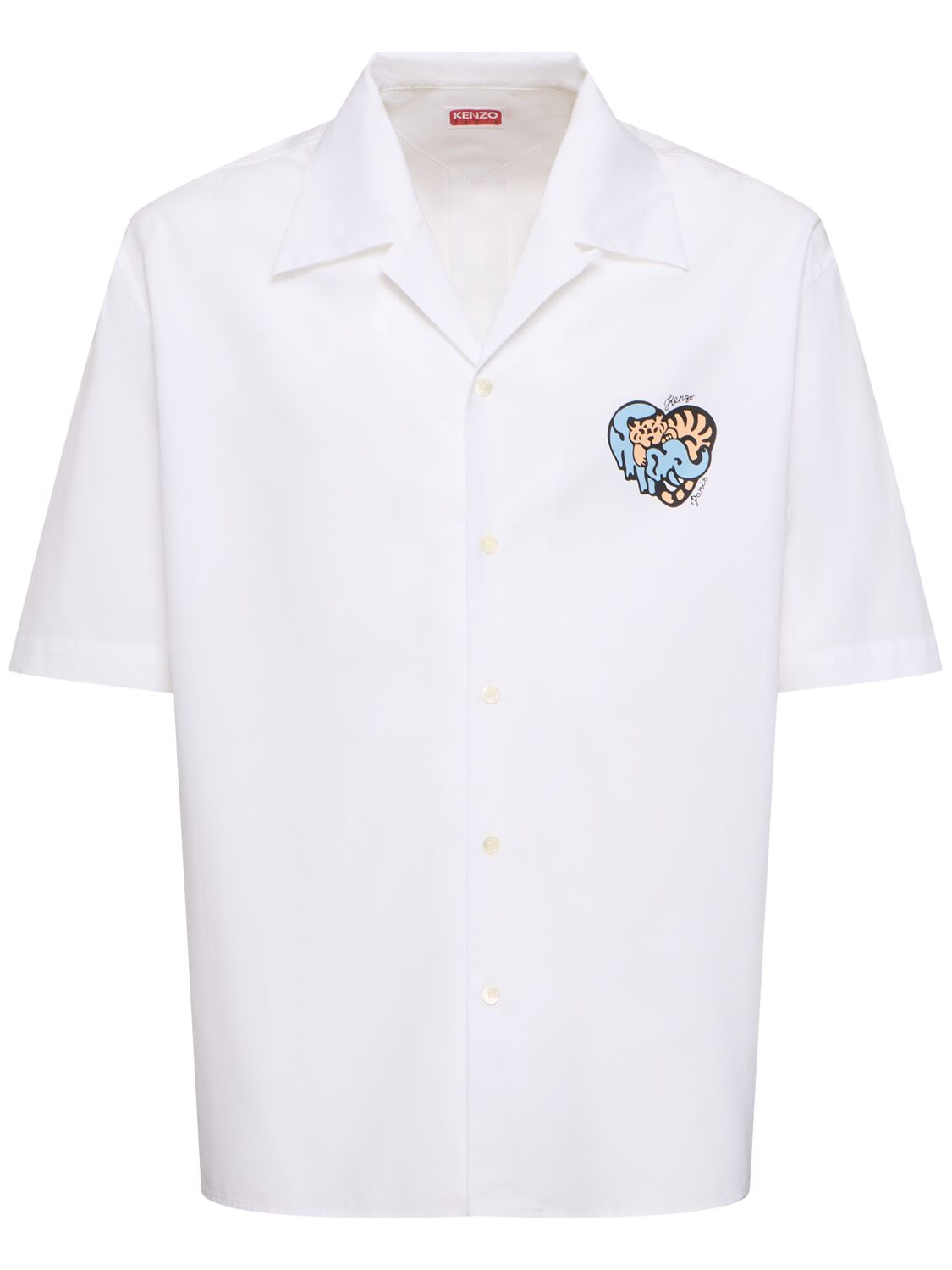 Kenzo Qixi Cotton Shirt In White