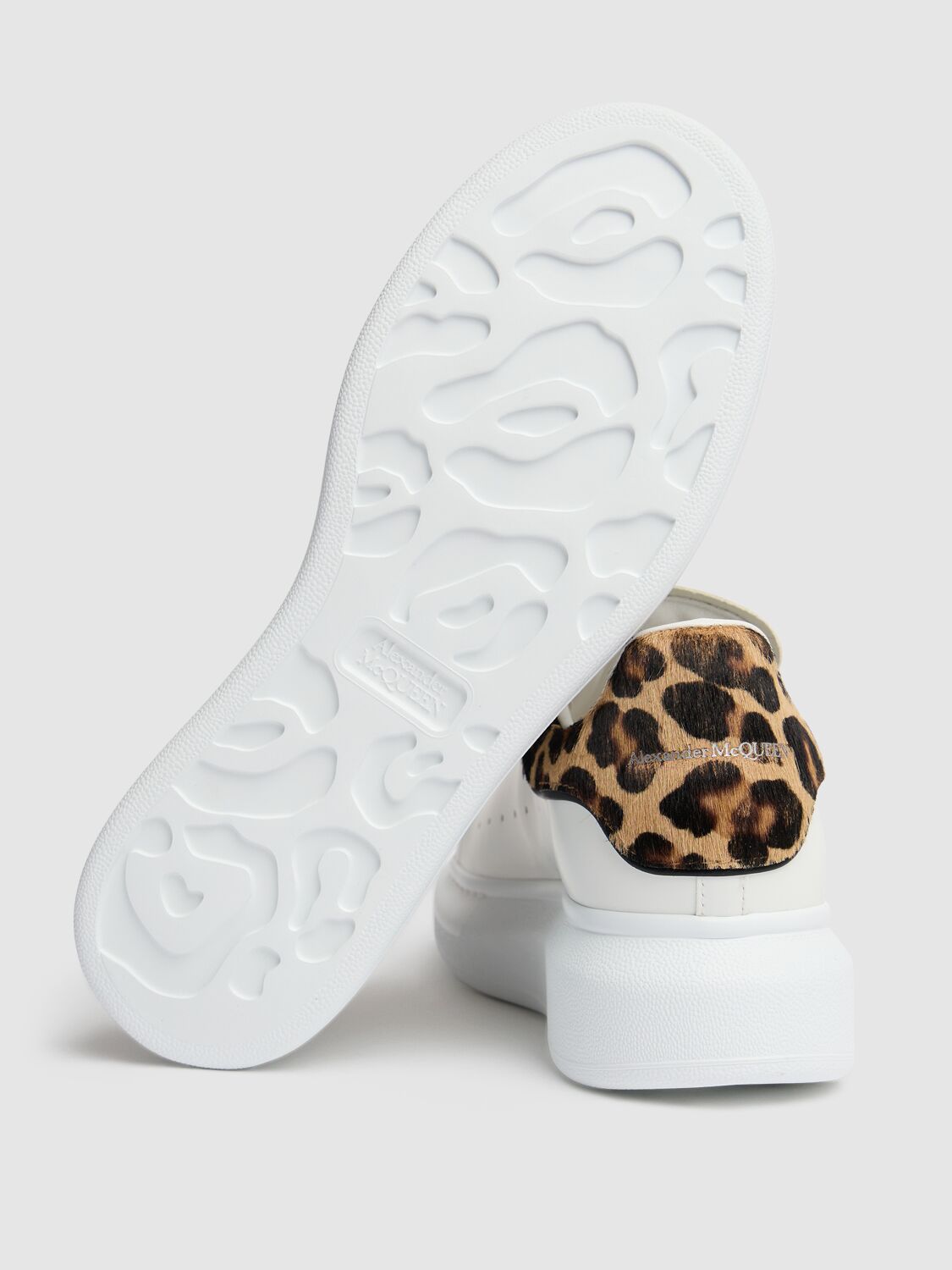 Shop Alexander Mcqueen 45mm Leather Sneakers In White Leopard