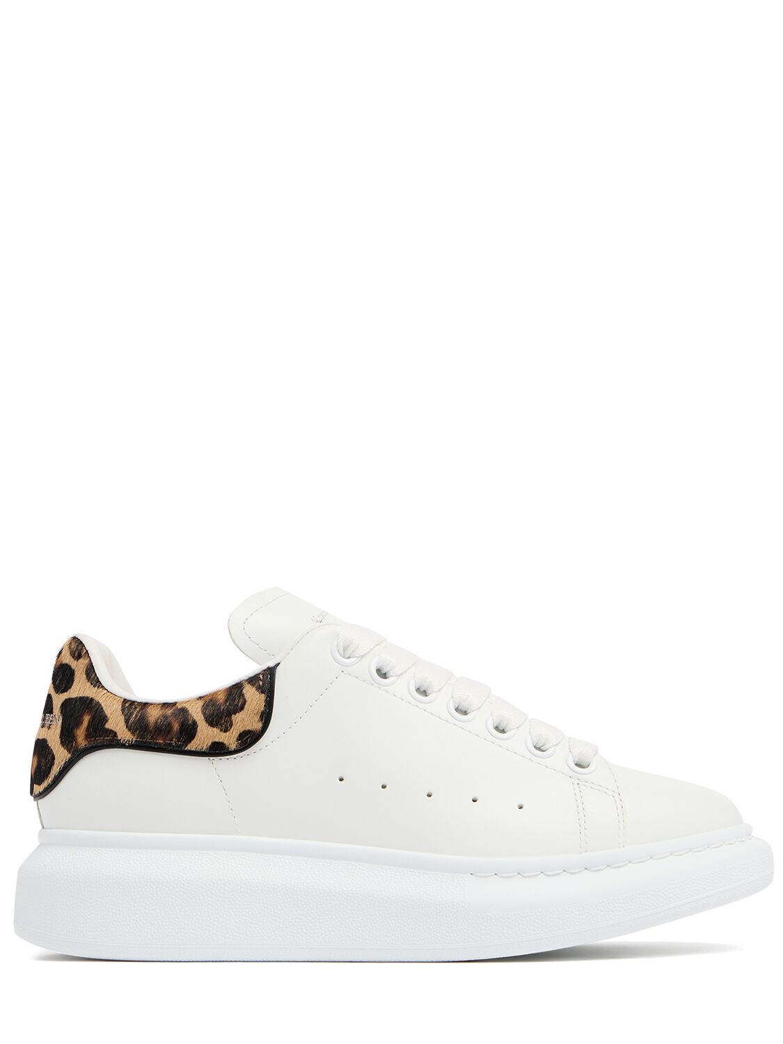 Alexander Mcqueen 45mm Leather Sneakers In White Leopard