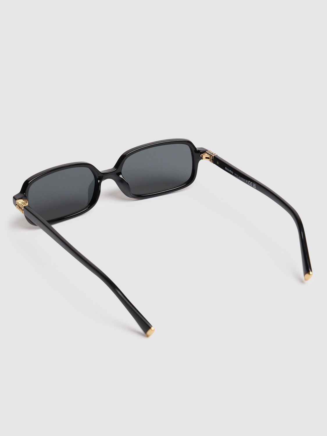 Shop Miu Miu Square Acetate Sunglasses In Black,grey