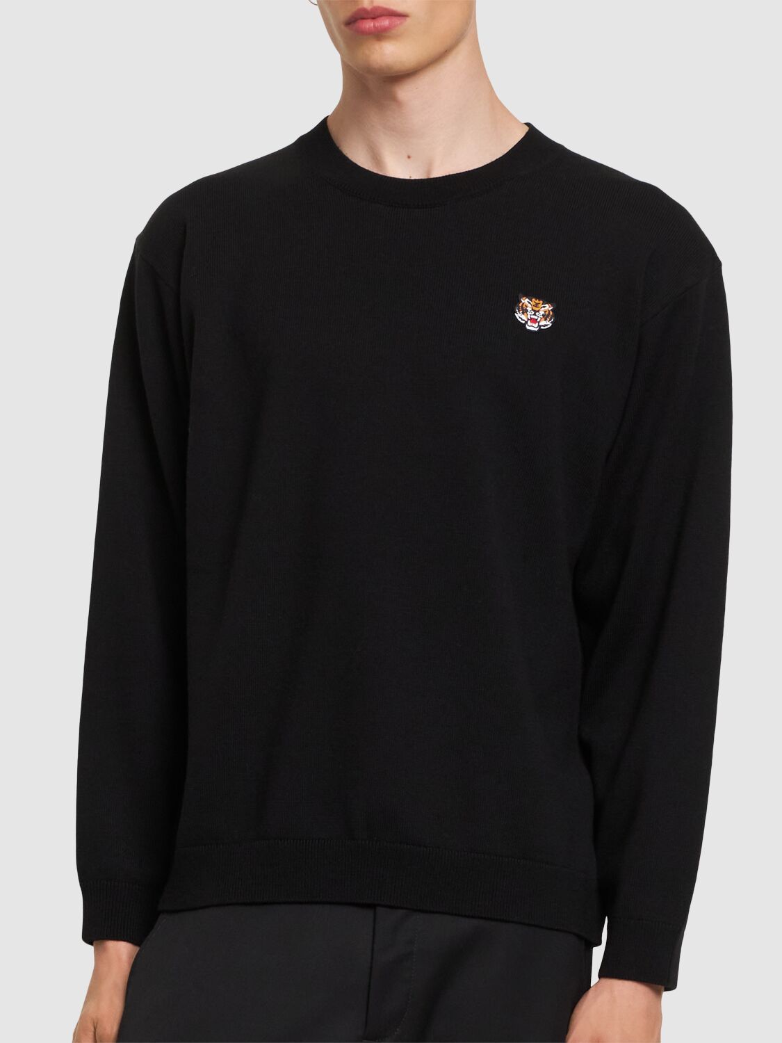 Shop Kenzo Rws Lucky Tiger Wool Sweater In Black