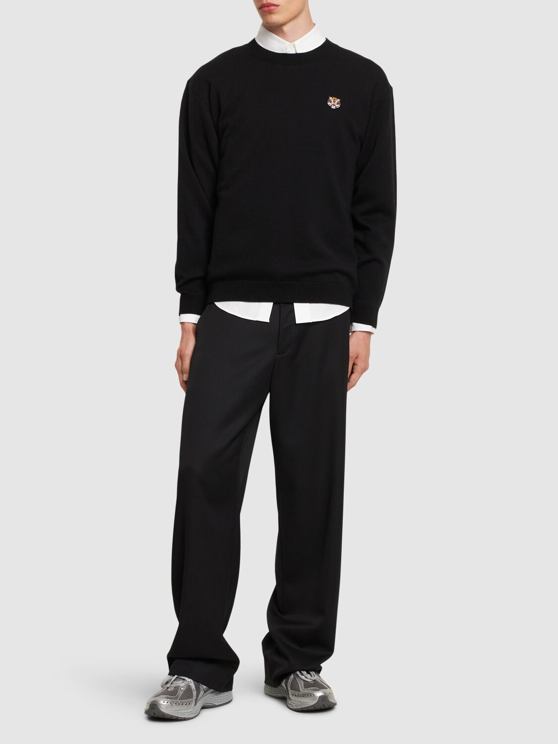 Shop Kenzo Rws Lucky Tiger Wool Sweater In Black