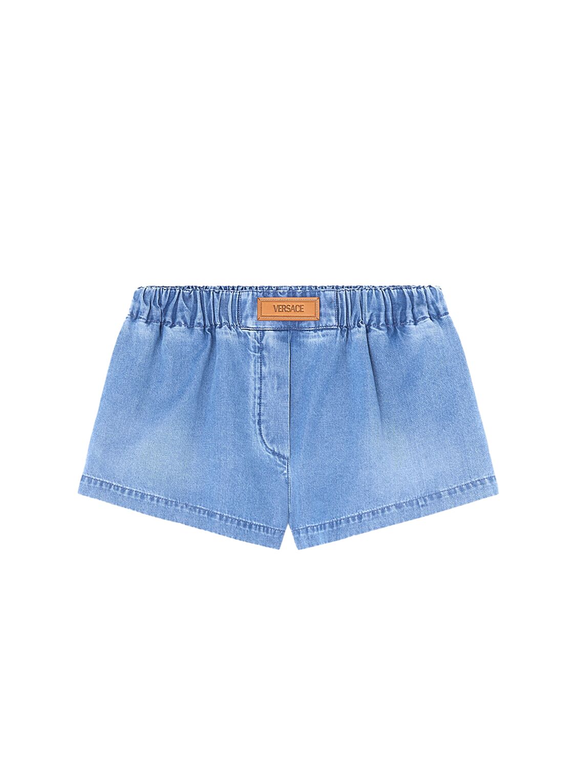 Versace Stonewashed Denim Shorts In 蓝色