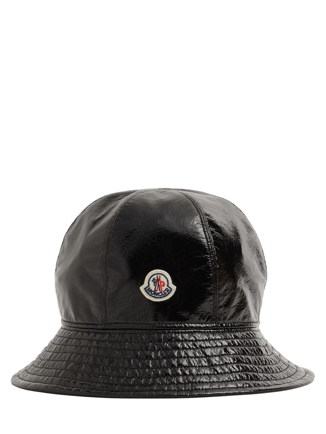 Moncler Shiny Vinyl Bucket Hat In Black