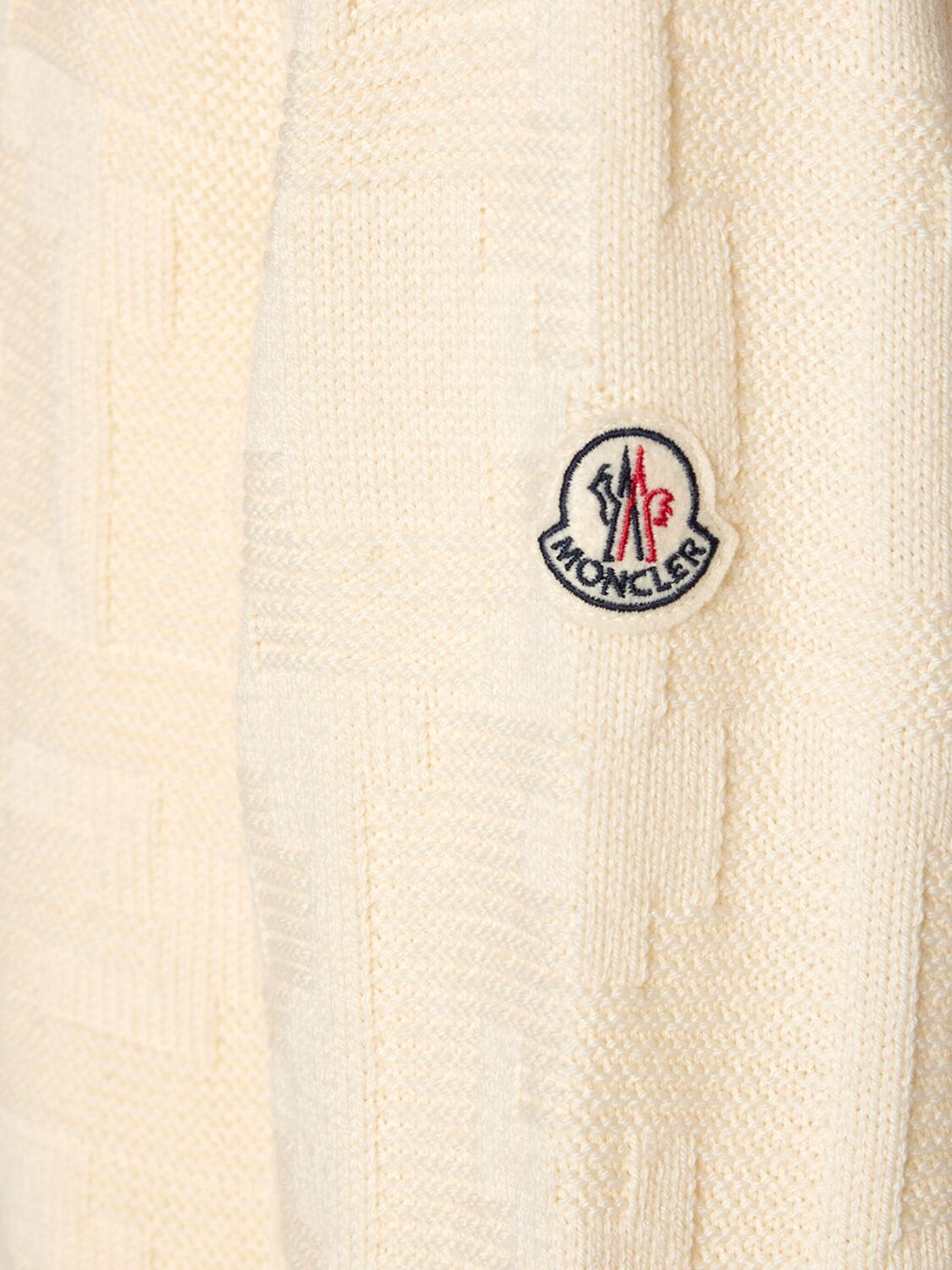 Shop Moncler Virgin Wool Crewneck Sweater In Silk White