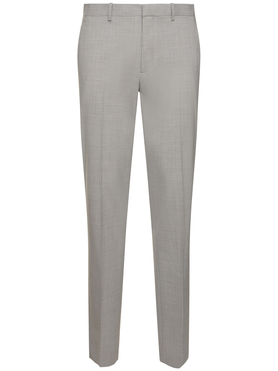 Theory Straight Wool Blend Formal Pants In Gray