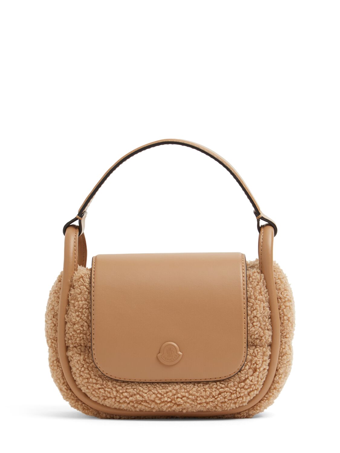 Moncler Mini Tiarna Quilted Teddy Crossbody Bag In Brown