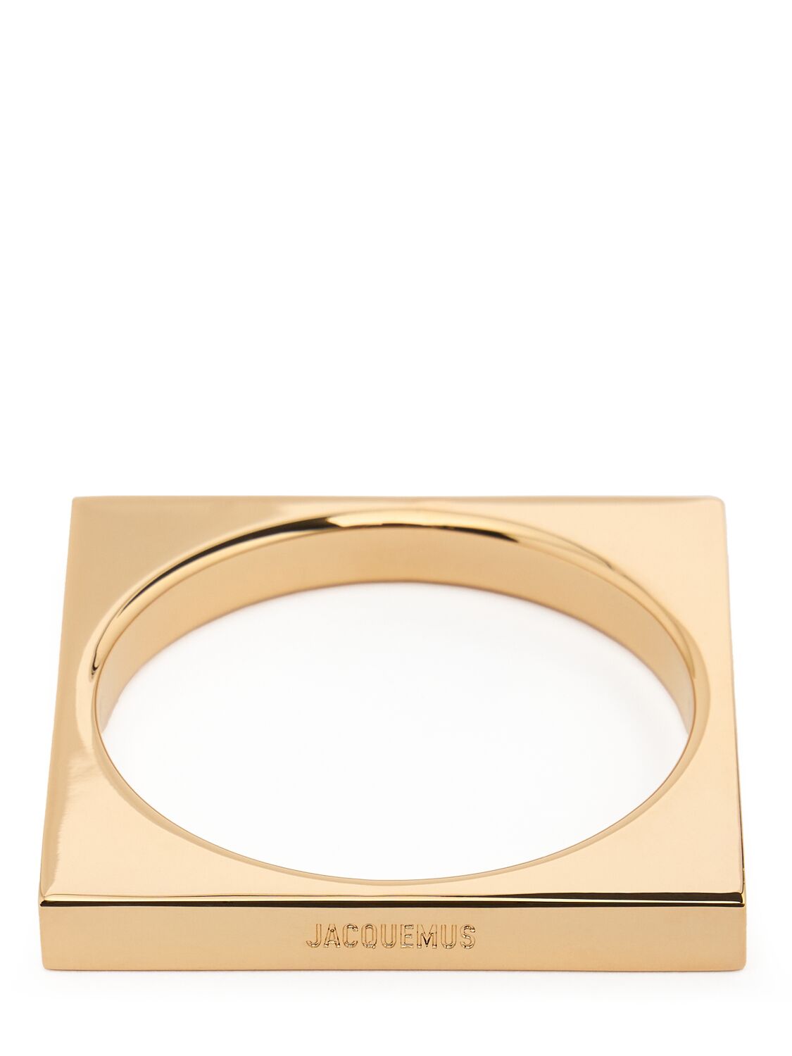 Shop Jacquemus Le Bracelet Carré Bangle Bracelet In Light Gold