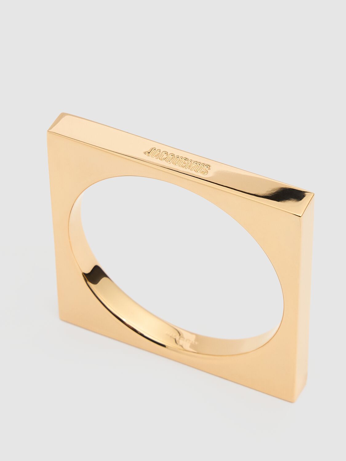 Shop Jacquemus Le Bracelet Carré Bangle Bracelet In Light Gold