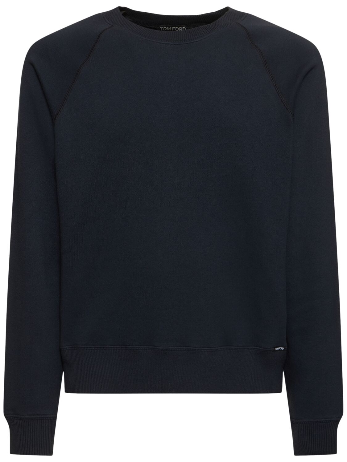 Tom Ford Vintage Garment Dyed Cotton Sweatshirt In Space Blue