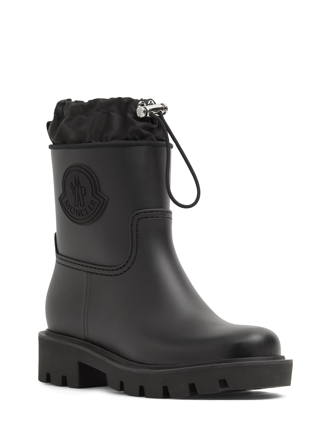 Shop Moncler 40mm Kickstream Rubber Rain Boots In Black