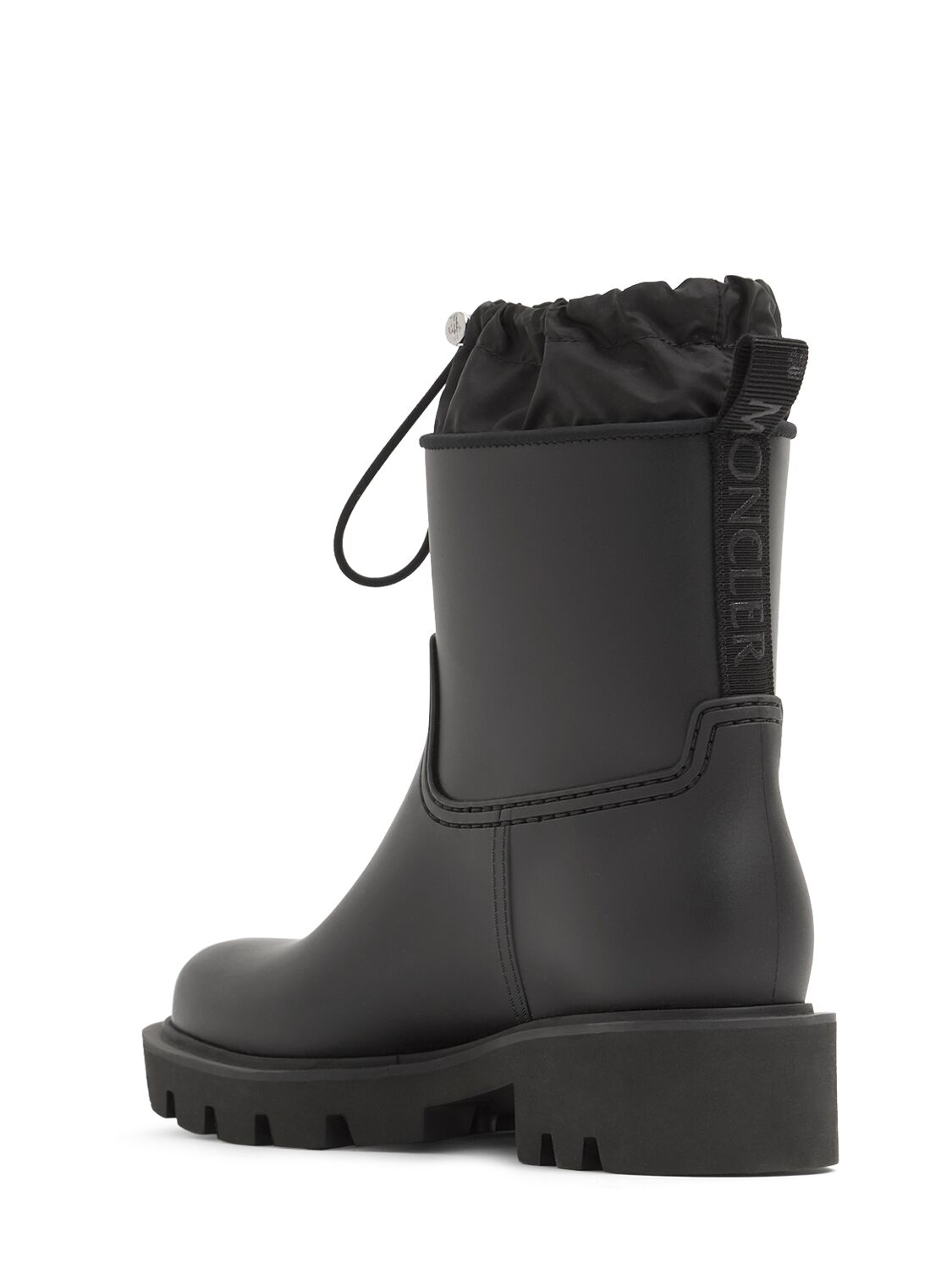 Shop Moncler 40mm Kickstream Rubber Rain Boots In Black