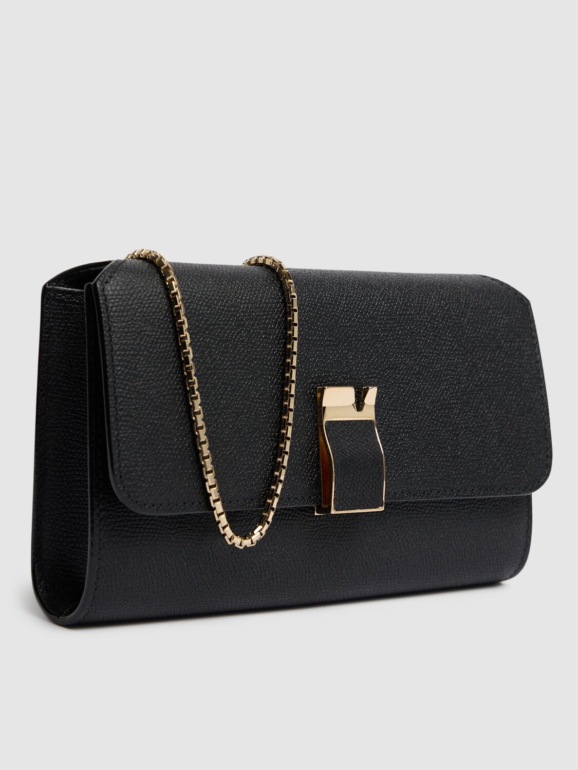 Shop Valextra Nolo Wallet On Chain In Black