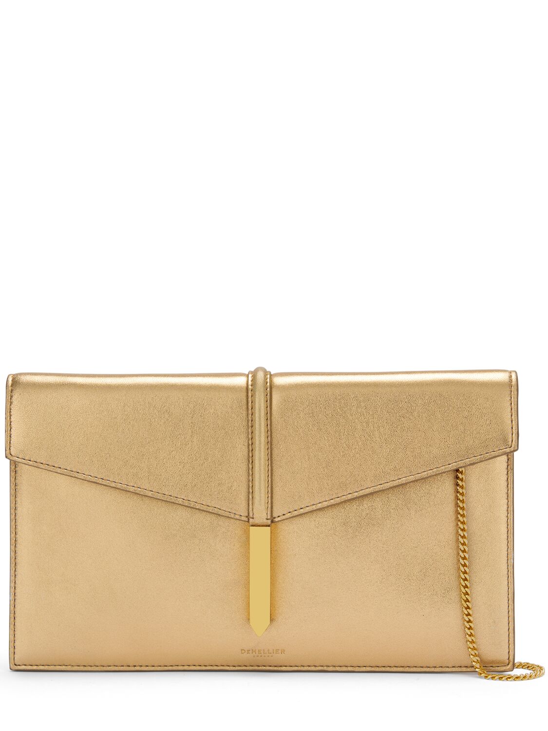Demellier Tokyo Smooth Leather Clutch In Gold