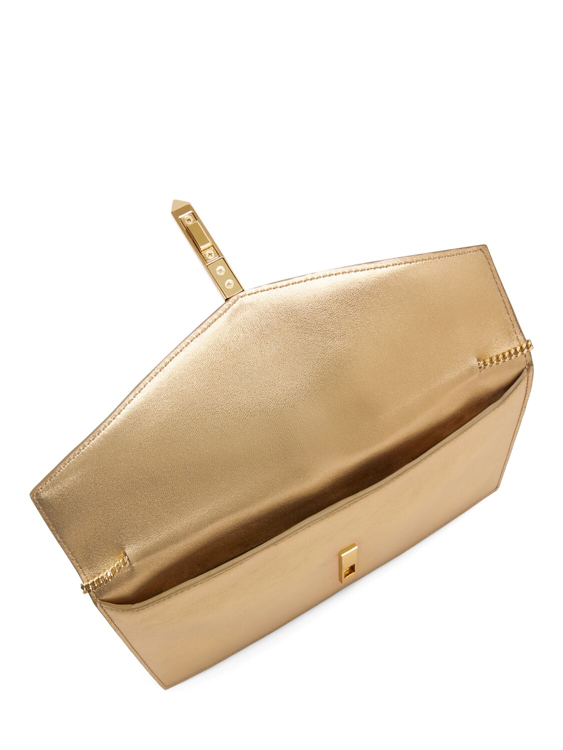 Shop Demellier Tokyo Smooth Leather Clutch In Gold