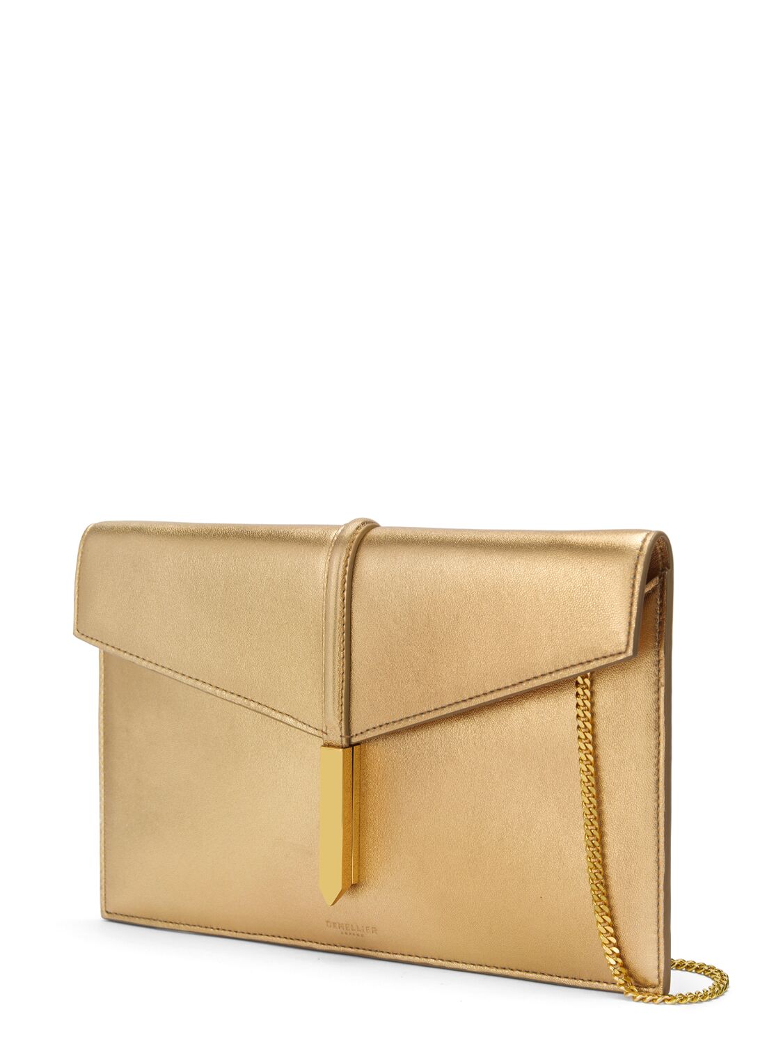 Shop Demellier Tokyo Smooth Leather Clutch In Gold