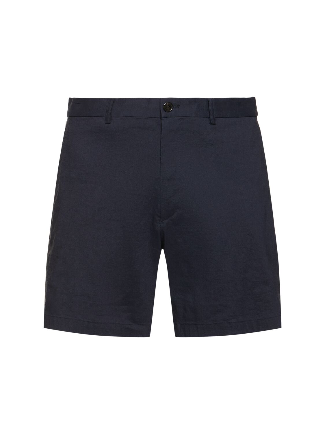 Theory Curtis Linen Blend Shorts In Navy