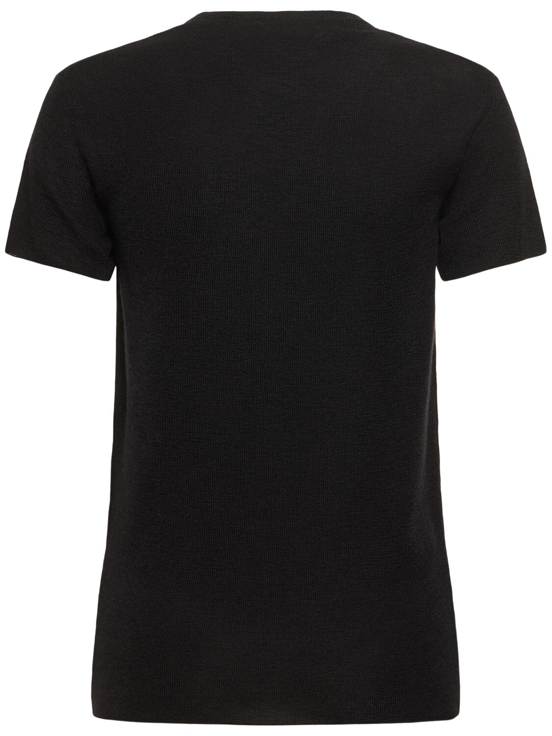 Shop Tom Ford Cashmere & Silk Knit Short Sleeve Top In Black