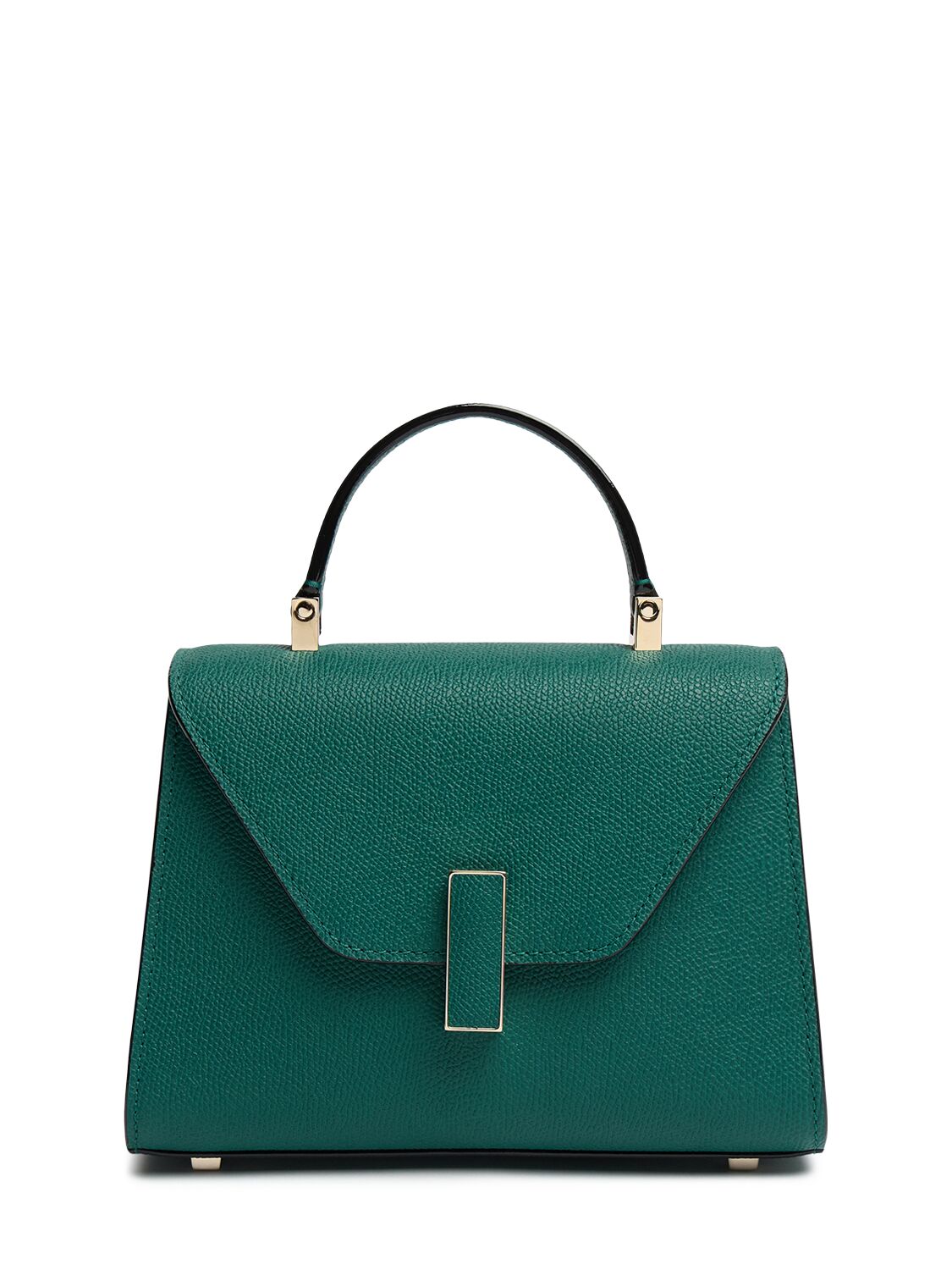 Valextra Micro Iside Leather Top Handle Bag In Verde Bosco