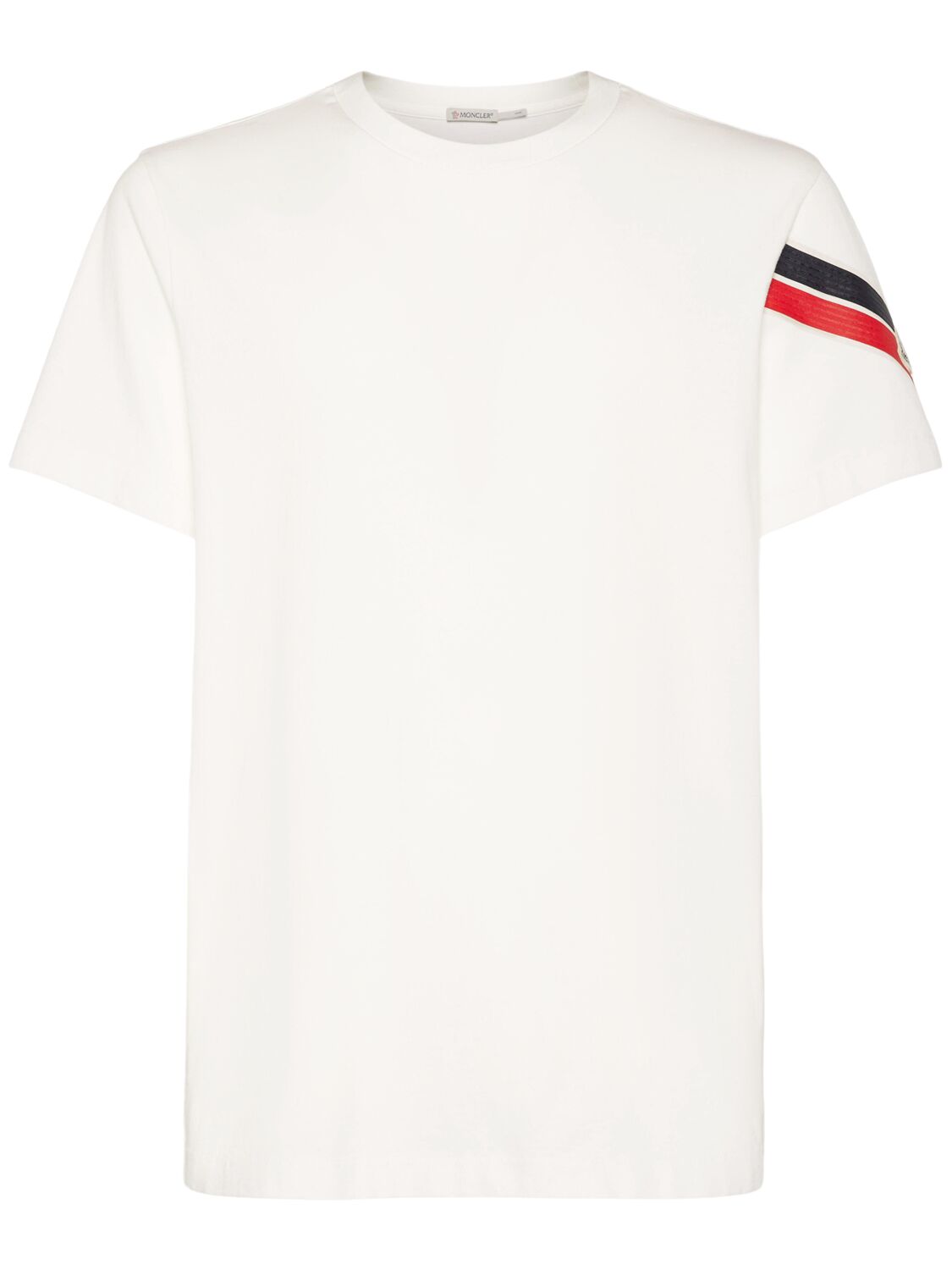 Moncler Tricolor Print Cotton T-shirt In Off-white