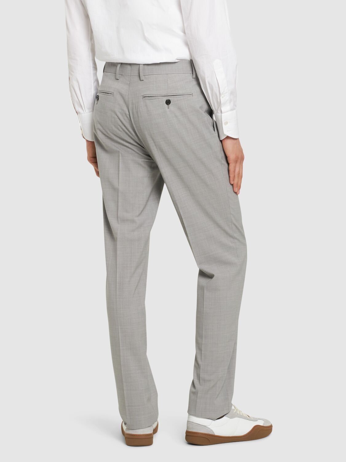 Shop Theory Straight Wool Blend Formal Pants In Grey