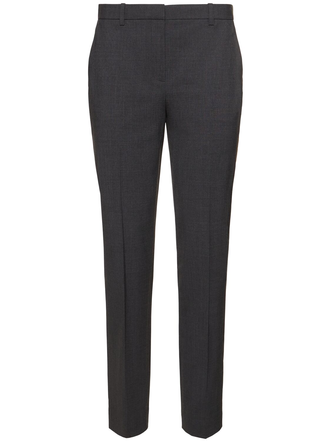 Shop Theory Treeca Straight Stretch Wool Pants In Grey