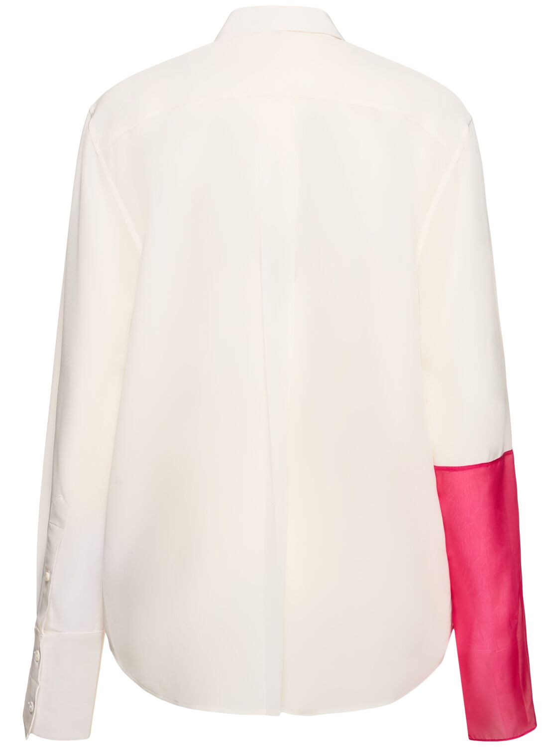 Shop Helmut Lang Combo Relaxed Silk Shirt In White