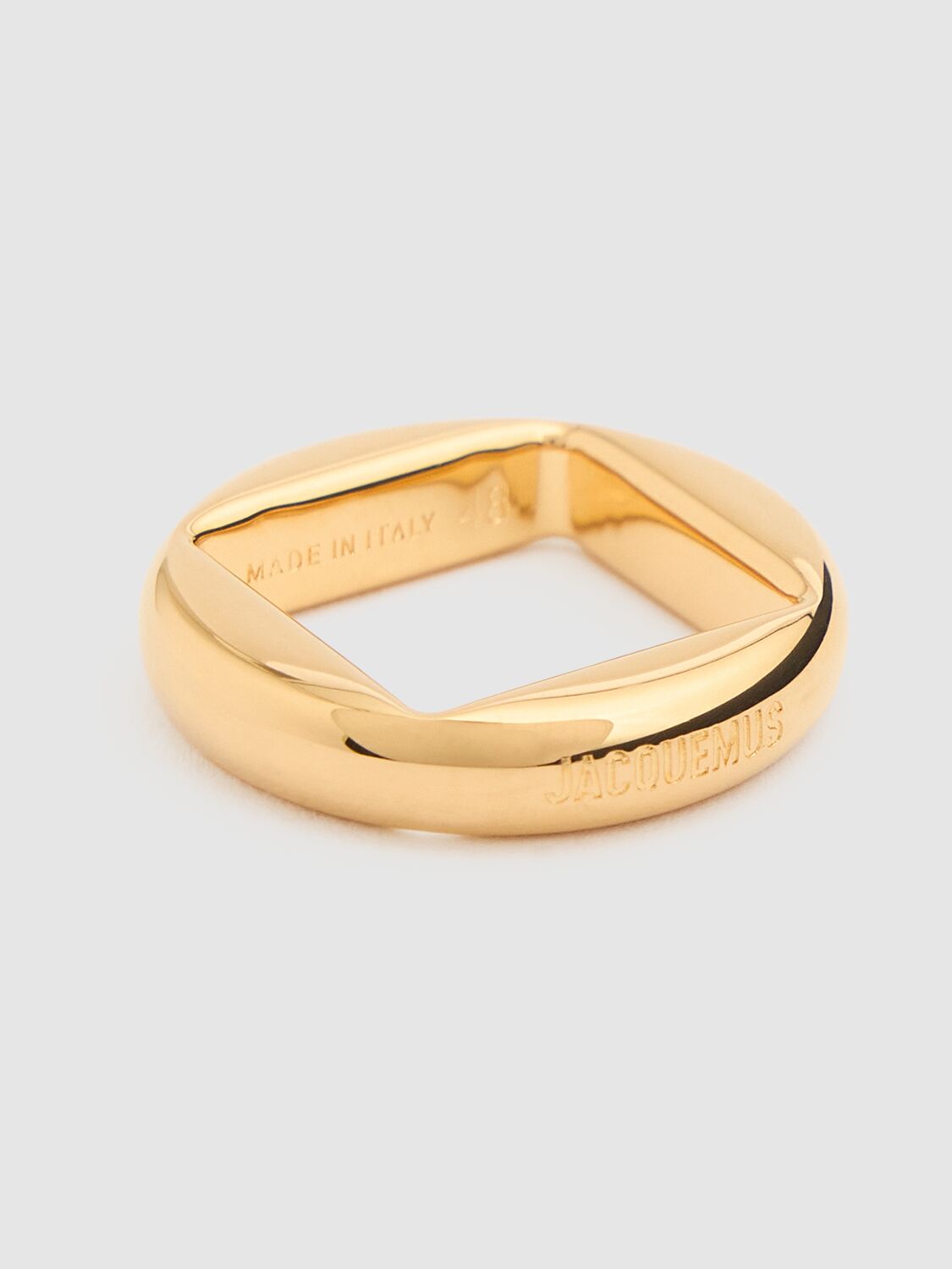 Shop Jacquemus La Bague Rond Thin Ring In Light Gold