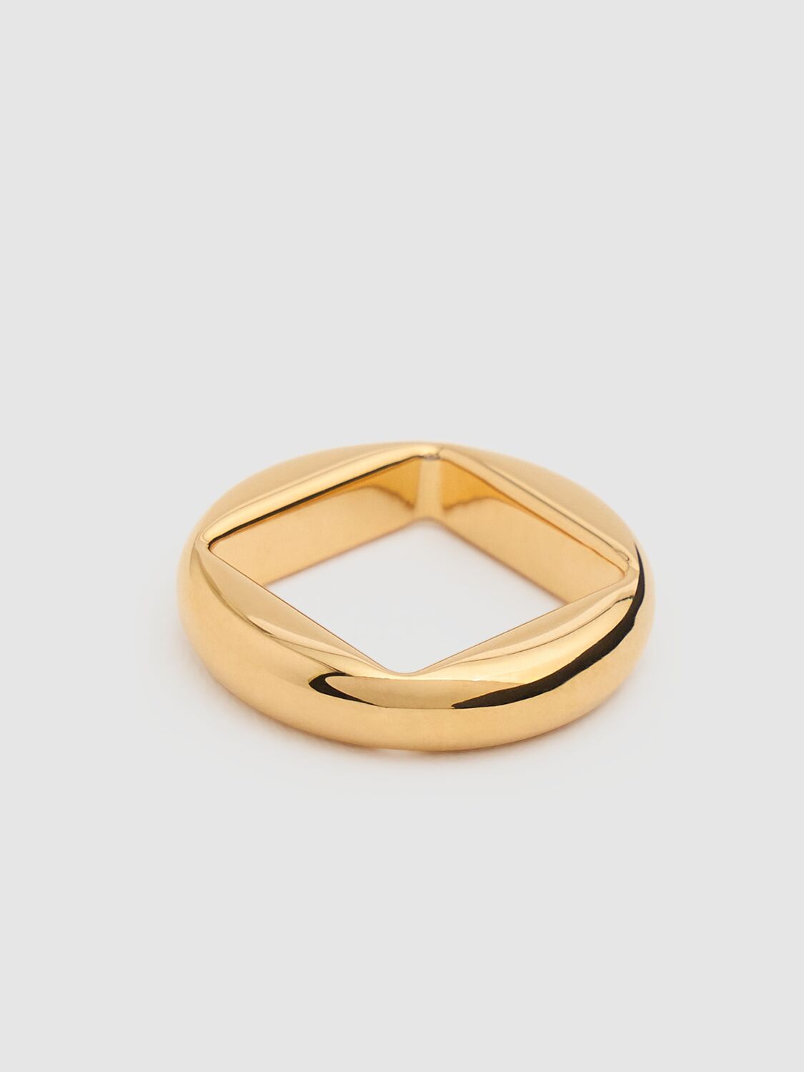 Shop Jacquemus La Bague Rond Thin Ring In Light Gold