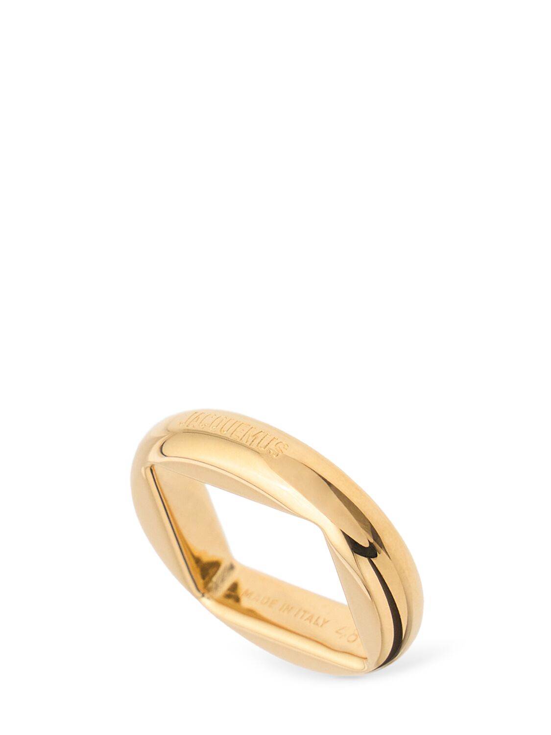 Shop Jacquemus La Bague Rond Thin Ring In Light Gold