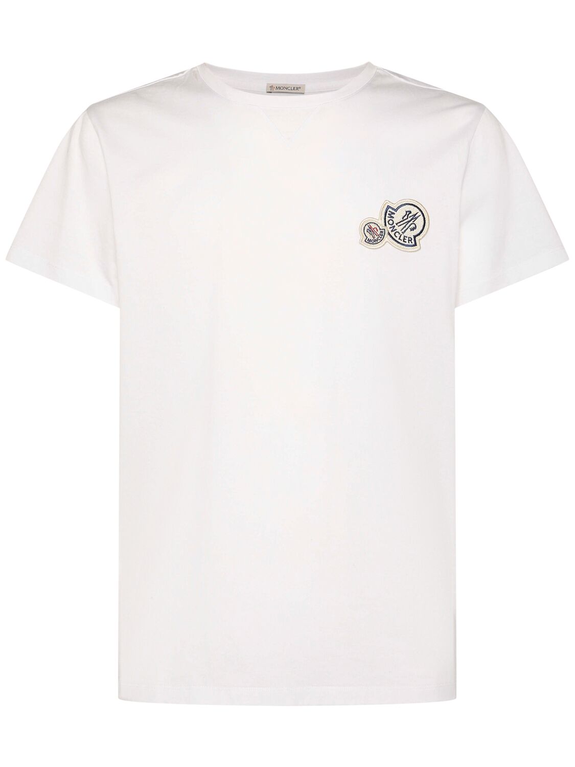 Moncler Double Logo Cotton T-shirt In White
