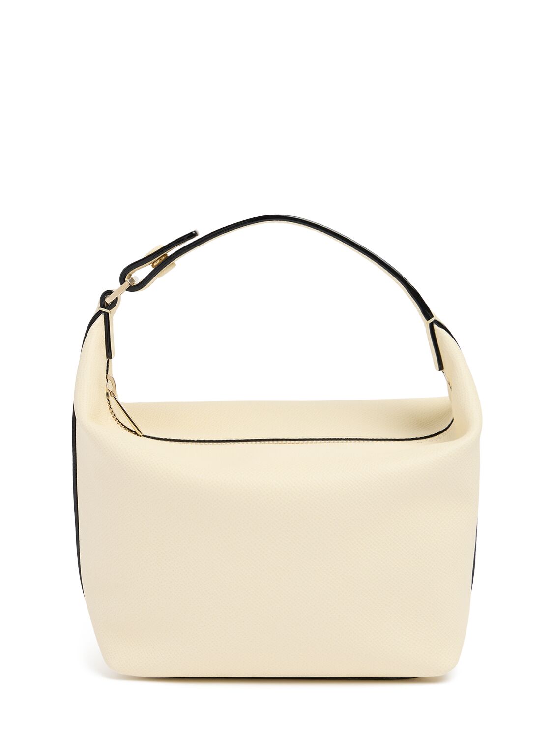 Valextra Mochi Leather Top Handle Bag In Neutral