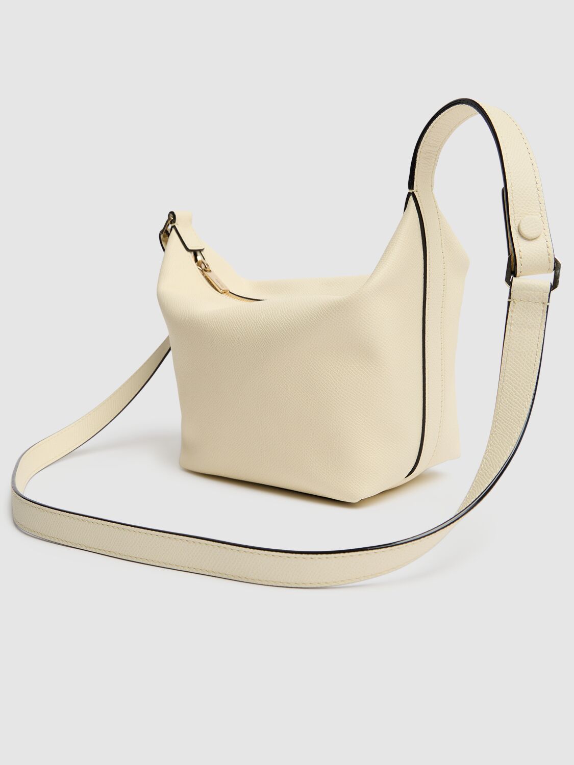 Shop Valextra Mochi Leather Top Handle Bag In Pergamena