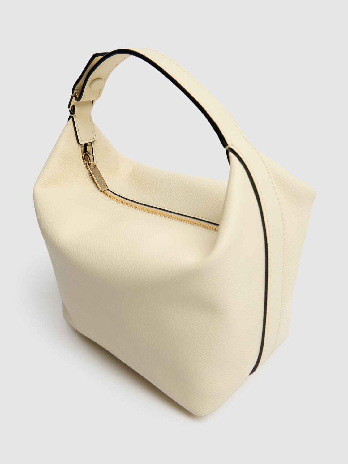 Shop Valextra Mochi Leather Top Handle Bag In Pergamena