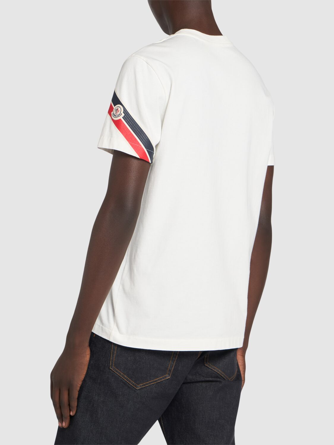 MONCLER TRICOLOR PRINT COTTON T-SHIRT 