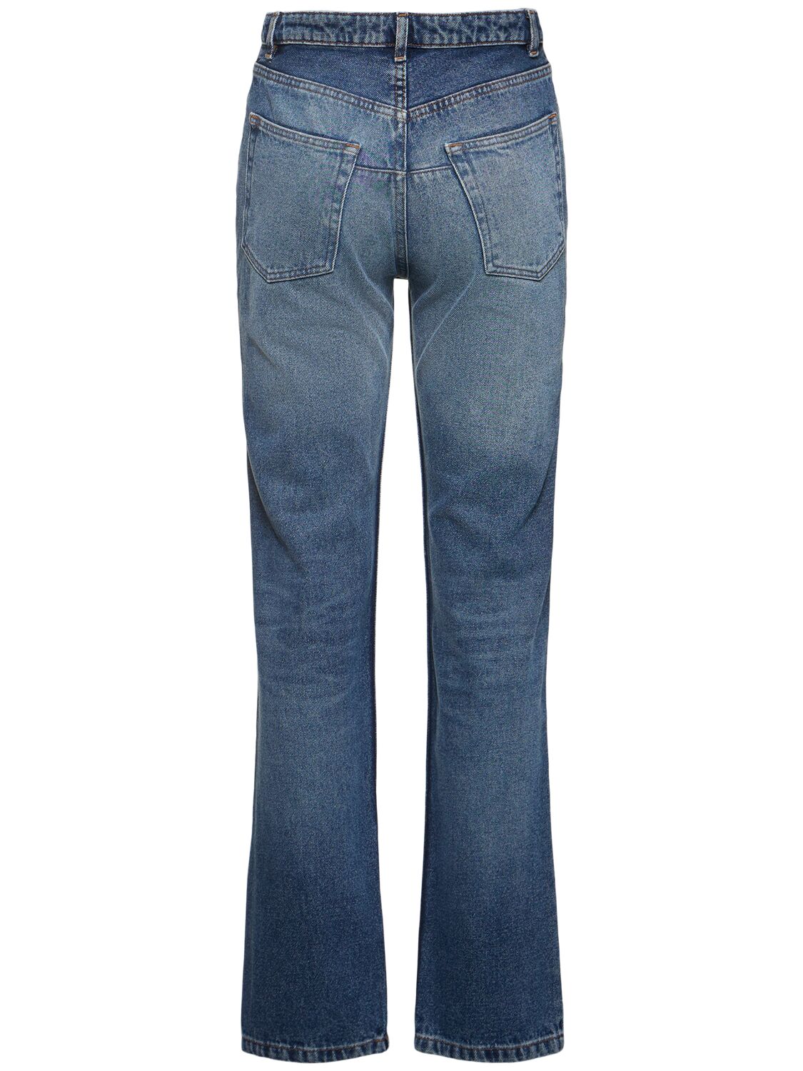 Shop Apc Kylie Mid Rise Straight Denim Jeans In 蓝色